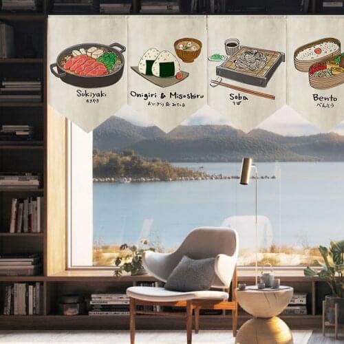 Japanese Kitchen Partition Flag Curtain Japanese Sushi Decoration Curtain Triangular Curtain Small Curtain