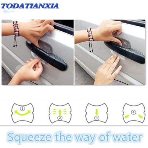 4pcs/lot Car Door Handle Protection Stickers for nissan ix35 mitsubishi lancer 10 lifan x60 bmw e60 kia sportage 3 haval h6