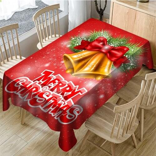 2021 Christmas Tablecloth For Kitchen Dining Table Cover Decoration Home Printing Waterproof Table Cloth Christmas Tablecloth