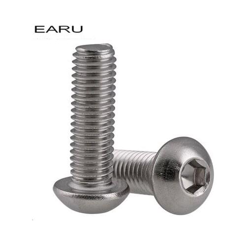 30 pieces M5*40 mm 304 Stainless Steel Round Pan Head Cap Cup Inner Hex Socket Screws Bolt DIN7380 Standard