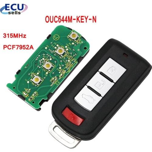 4btns Smart keyless go entry Remote Car Key for Mitsubishi Lancer Outlander Galant 2008-2016 315MHz PCF7952A chip OUC644M-KEY-N