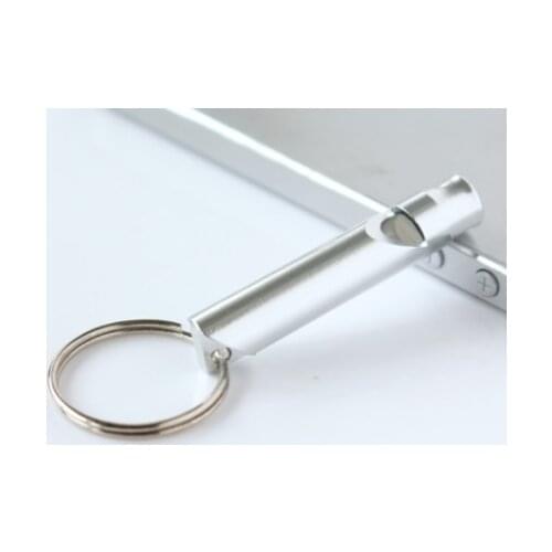 Aluminium alloy green colour single tube lifesaving whistle for outdoor safety the high decibel crackling whistle