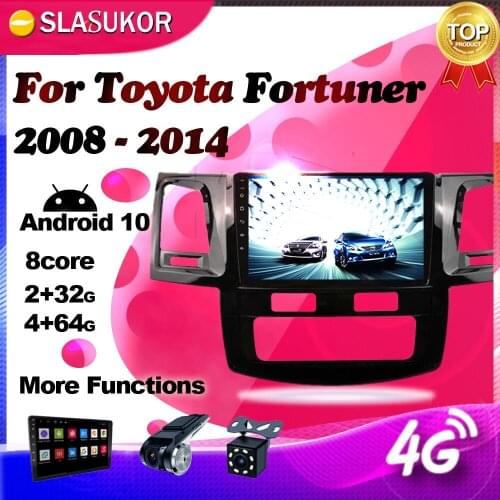 For Toyota Fortuner AN60 AN50 HILUX Revo Vigo 2008 - 2014 Android 10 Multimedia Video Car Radio Navigation Player GPS No 2din