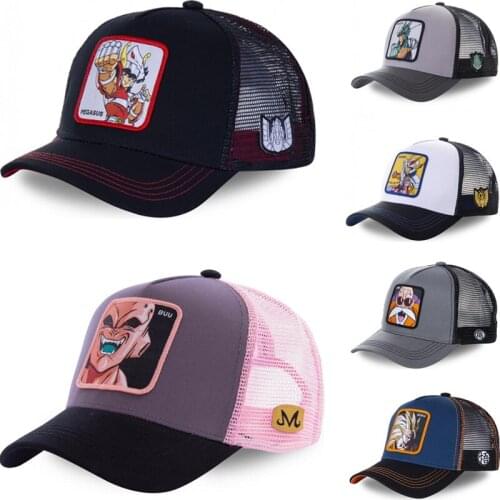 High Quality Saint Seiya Cartoon Anime Snapback Baseball Cap Men Women Hip Hop Dad Mesh Trucker Hat Dropshipping
