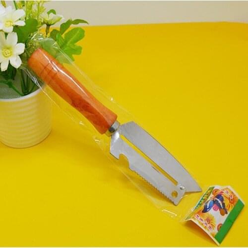 Large stainless steel wooden handle four purpose planer kitchen multifunctional PEELER fruit peeler