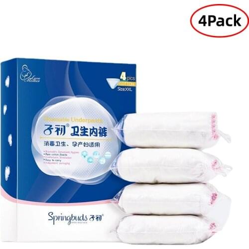 Pregnant Womens Delivery Cotton Breathable Large Disposable Underwear Womens 5 Pieces / Bag Independent Packaging Travel