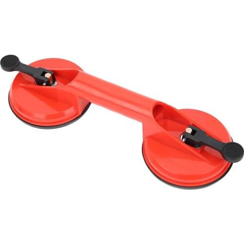 Double Suction Cup Red Plastic Double-Head Glass Puller Tile Floor Extractor 11.5cm used to carry glass, doors and thin plates