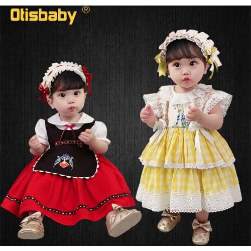 Baby Girls Boutique Dress Turkey Vintage Spanish Dress Lolita Princess Ball Gown Birthday Party Infant Girls Lace Tutu Dress