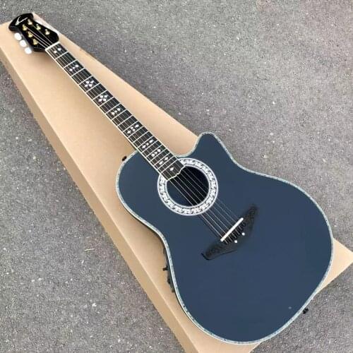 Ovation guitar solidwood 6 strings acoustic guitar real abalone ovation acoustic electric guitar carbon fiber shell back