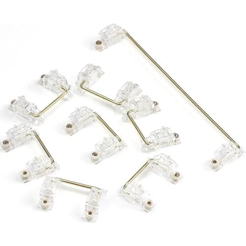 Keyboard PCB Satellite Shaft, Transparent Gold Plated Screw Mounted-in Mechanical Keyboard Keycaps Stabilizer 7u 6.25u 2u