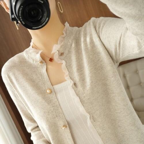 Korean Style O-neck Short short Knitted Sweaters Women Thin Cardigan Fashion Sleeve Sun Protection Crop Top Ropa Mujer