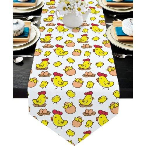 Cute Cartoon Chicken Table Runner Wedding Decor Table Runner Dinning Table Decoration Tablecloth and Placemat