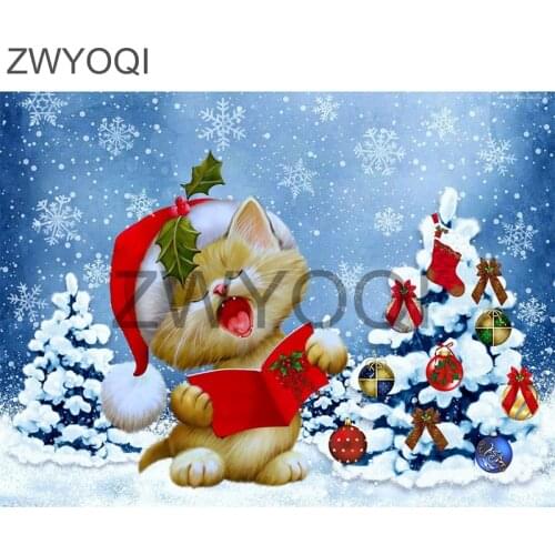 Full Square Diamond embroidery cat hat gift DIY 3D Diamond mosaic cat hat Full Round Diamond painting Cross stitch cat hat gift