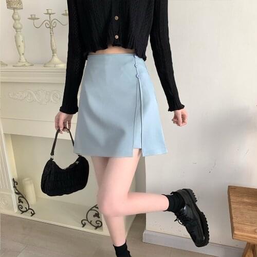 Fashion in the summer of 2021 the new han edition Thin short skirt of tall waist a word skirt show thin joker bag hip skirt