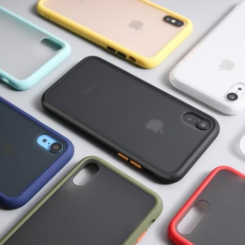 Mint Hybrid Simple Matte Bumper Phone Case for Iphone 11 Case Pro Max Xr Xs 6s 8 7 Plus Shockproof Soft Tpu Silicone Clear Cover