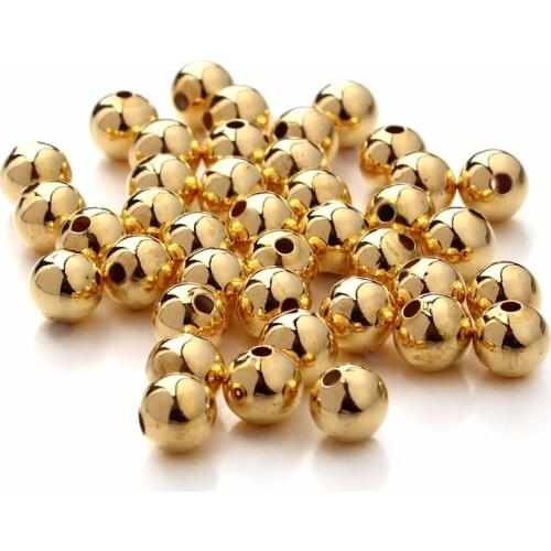 100pcs/lot Copper Round Spacer Beads 3mm 4mm 6mm Round Gold/Rose Gold/Silver Color Loose Beads for DIY Jewelry Making Findings