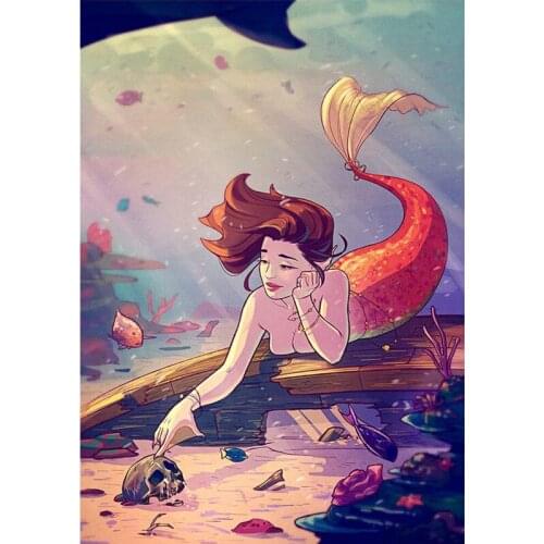 5D DIY Diamond Art Painting Kit Cartoon Mermaid Series Paint Embroidery Stitch Pikachu Full Drill Cross Stitch Kits Wall Decor