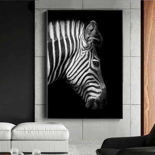 Zebra Wall Art Canvas Paintings Black and White Animals Wall Posters and Prints Wall Pictures for Living Room Cuadros Decor