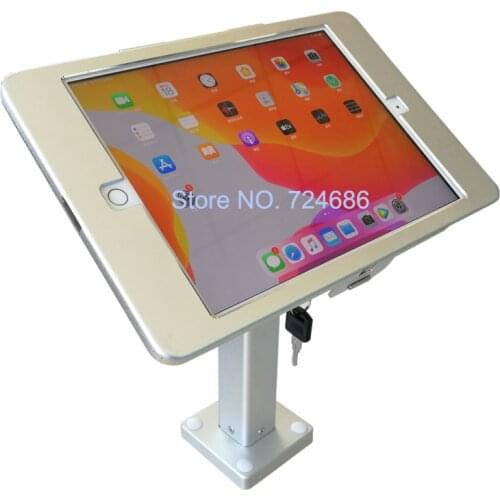 For ipad 2/3/4/air/pro 9.7" desk mounting countertop locking mount anti-theft bracket display with lock metal frame holder