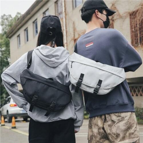 2021 new fashion canvas messenger bag men and women all-match shoulder bag large capacity chest bag couple waist bag W27