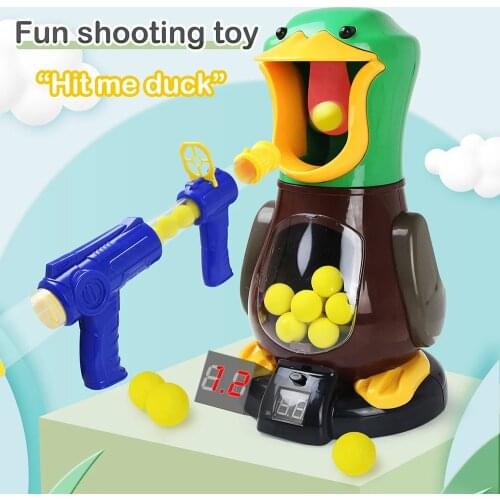 Novel Shooting Toys Hungry Shooting Duck Air-powered Gun Soft Bullet Ball Electronic Scoring Game Kids Birthday Gift