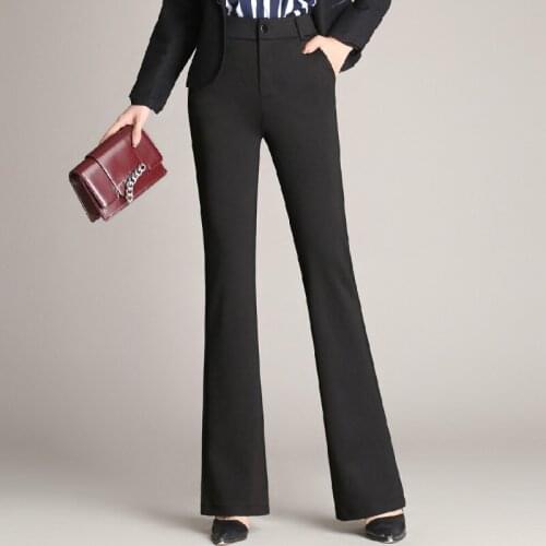 New Flare Pants Female High Waist Work Wear Boot Cut Pant Trousers Plus Size