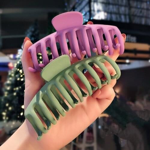 New Large Size Claw Clip For Women Tough Black Plastic Hair Claw Hair Clamps Claw Clip Crab Girl Women Hair Styling Accessories