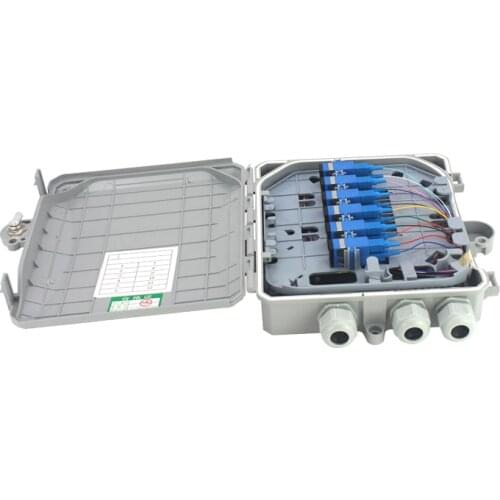 12 core FTTH optical fiber box fiber cable distribution box SC adapter with pigtails coupler