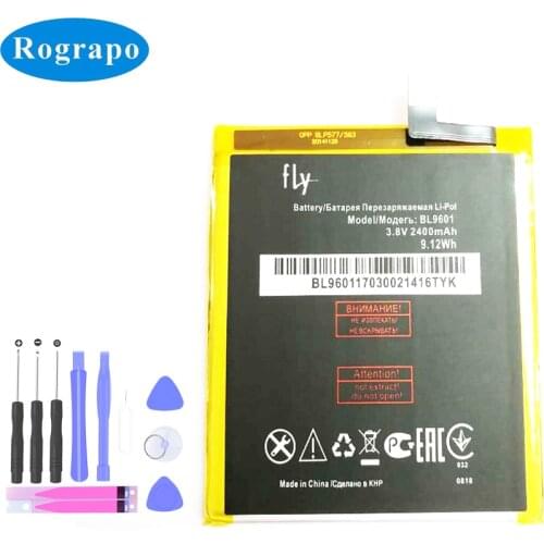 Original 2400mAh BL 9601 Cell Mobile Phone Replacement Battery For Fly FS522 Cirrus 14 BL9601 Baterij Bateria Batterie Batteries