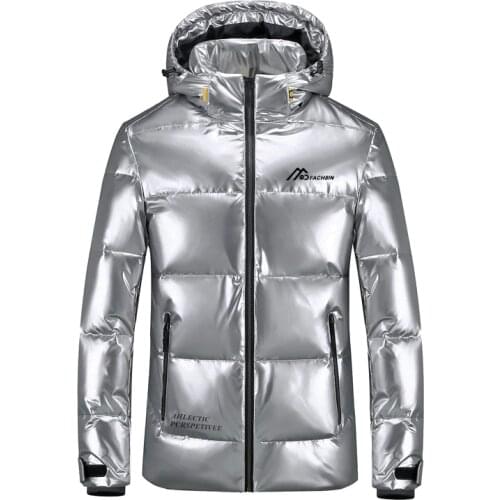 -30 Degree White Duck Down Parks Winter Jacket Men Windbreaker Waterproof Hooded Snow Jacket Men Shiny Parkas Chaqueta Hombre