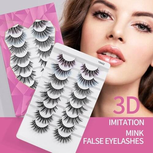 GROINNEYA 3D Faux Mink Lashes Natural False Eyelashes Dramatic Fluffy Soft Wispy Volume Cross Reusable Eyelash MaKeup Tools