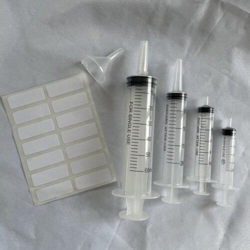 Lip gloss syringe 20ml 10ml Plastic Measure Nutrient Syringe Epoxy Resin Syringe with Needles For Refilling