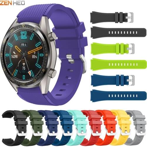 22mm Sport Silicone Watch Band for Huawei Watch GT 2 Strap for Samsung Gear S3 Classic Frontier Wrist Galaxy Watch 46mm Bracelet