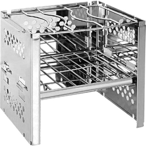 Camping Stove Wood Burning Foldable Camp Stove With Survival Fire Starter Kit Carry Bag For Outdoor Camping Hiking