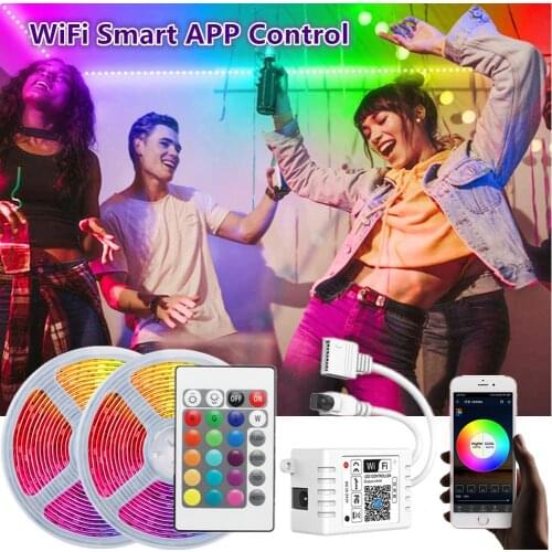 LED Strip Lights Smart Wifi Phone APP Control Sync RGB 5050 SMD Ambinet Decoration Light For Bedroom 20M 30M LED Room Strips