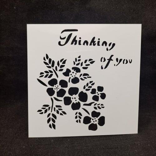 13*13 Thinking of you Layering Stencils for Diy scrapbook/photo album Decorative Embossing coloring,painting stencil,home decor