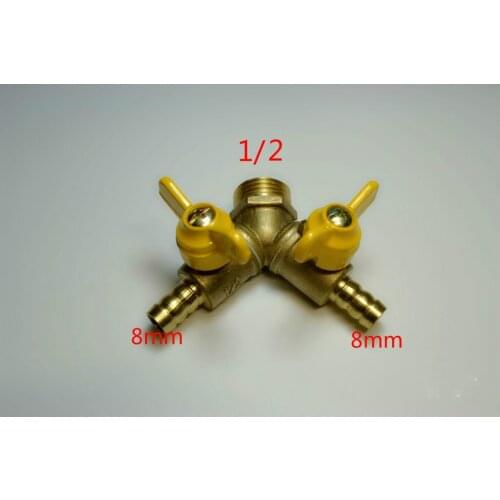 Three Forks Connection Brass Tee Coal Liquid Gas Ball Valve Plumbing Fittings Plastic Handle Water
