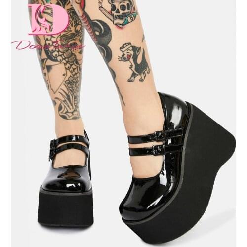Luxury Brand Design Ladies High Platform Pumps Fashion High Heels Pumps Women 2021 Gothic Punk Thick Bottom Wedges Shoes Woman