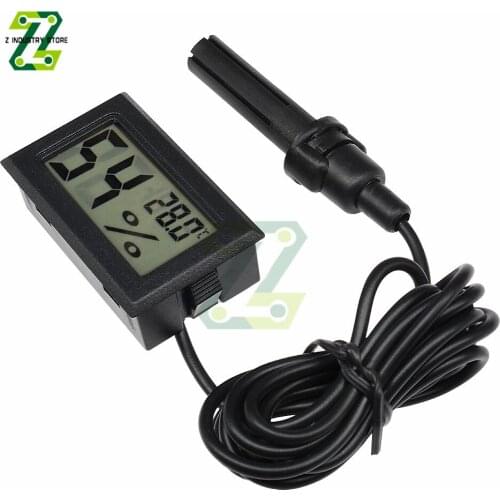 Mini Convenient Digital LCD Indoor Temperature Sensor Humidity Meter Thermometer Hygrometer Detector With 1.5m Probe