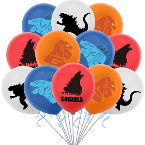 12pcs/lot Godzillaed Balloons 12inch Dinosaur Monster Theme Latex Ballons Happy Birthday Party Decoration Kids Boy King Kong Toy