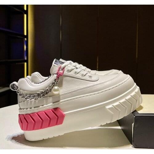 Women Sneakers Fashion Genuine Leather Casual Shoes Women Vulcanize Walking Running Sneakers Female Platform Shoes 2021 New