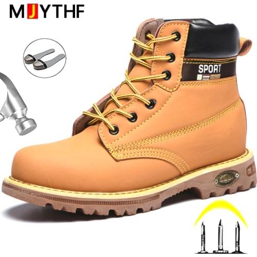 Winter Boots Leather Shoes Work Safety Boots Men Indestructible Work Shoes For Martin Boots Puncture Proof Safety Shoes Footwear