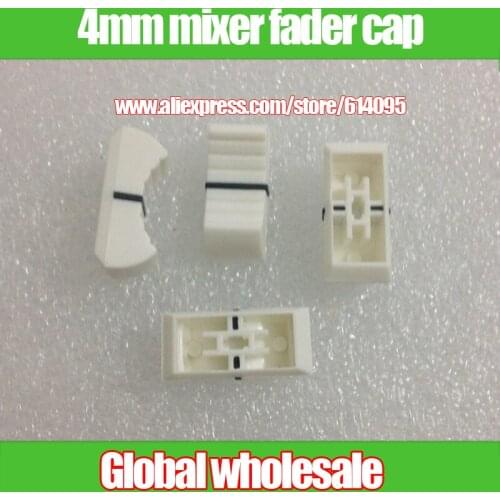 10pcs white mixer fader cap straight slide potentiometer fader button / Playing discs knob cap 4mm hole audio adjustment cap