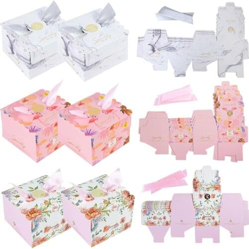 10pcs/lot 6.5*6.5*4.5cm Exquisite Gift Box Candy Packaging Box For Birthday Party Wedding Decoration Baby Shower Gift Supplies