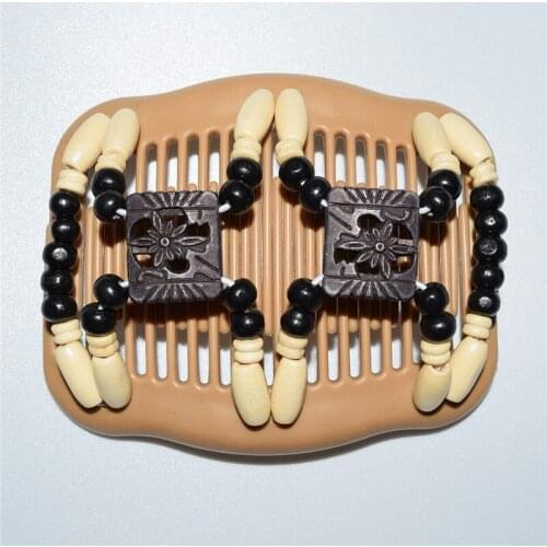 20 PCS/LOT black and white flower hot sale elastic beaded double twin headwear magic hair comb clips for woman fashion jewlery