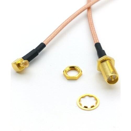 20pcs RP SMA Female TO MCX Male Right Angle RG316 Pigtail RF cable 20cm New