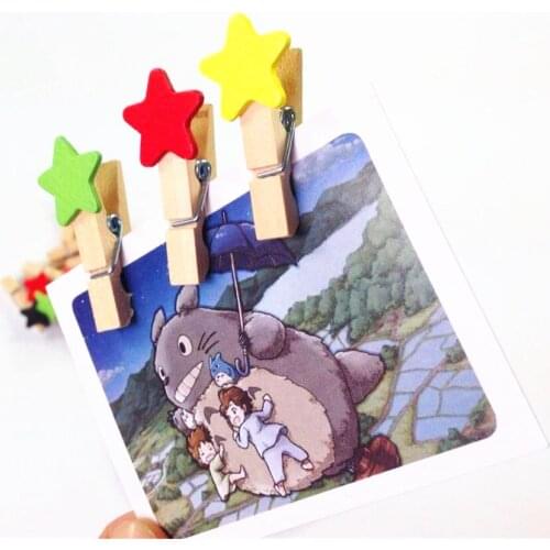 20packs/lot New Arrival And Beautiful Cute Colorful Star Photo Craft Picture Clips Wedding And Room Decoration School Stationery