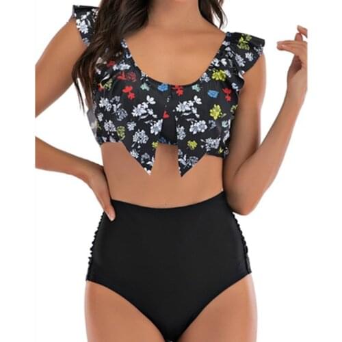 2021 new fashion European and American swimwear wholesale sexy 2 piece tight print sexy bikini set swimsuit bathing suit women