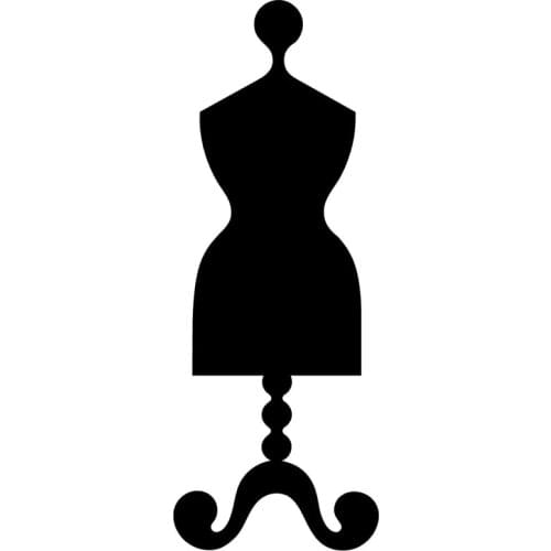 5.7cm*15.2cm Dress Form Sewing Seamstress Vinyl Car Sticker Car Styling Black/Silver S3-4859