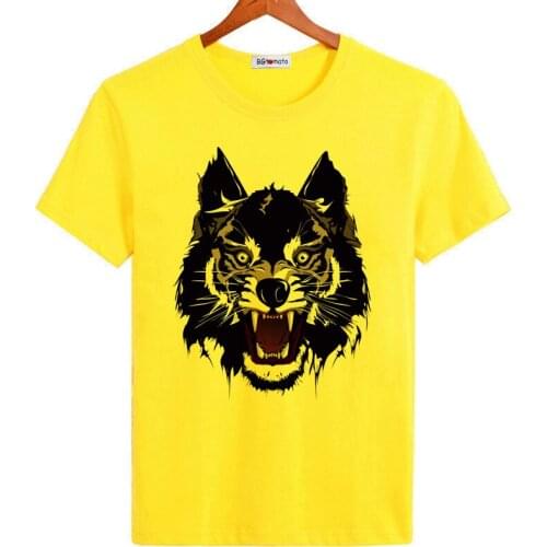 BGtomato the king of the wolf t-shirt super fashion personality tshirt men hip hop 3d t shirt brand tops tee shirt